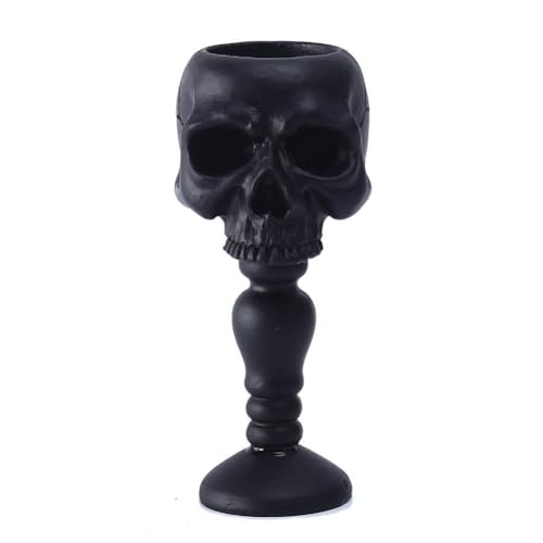 JUCHRZEY Stumpenkerzenhalter Gothic Totenkopf Teelichthalter Harz Kerzenständer Tischdekoration Ornament Halloween Horror Kerzenständer Dekoration von JUCHRZEY