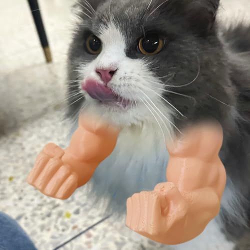 Katze Muskelarm, Katzenhals-Arm mit Muskeln for Haustier-Cosplay, Katzenkostümzubehör, lustiges Halloween-Kostümrequisit for Partybedarf (Aprikose) von JUCHRZEY