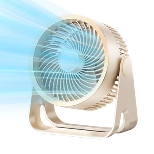 Wandmontierter Tischventilator, multifunktionaler elektrischer Ventilator mit Licht, 5 Geschwindigkeiten, Luftzirkulator mit Aromatherapie-Box und Aromatherapie-Baumwolle for Zuhause, (Beige) von JUCHRZEY
