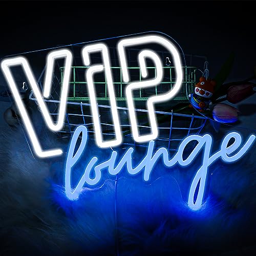 VIP Lounge Neon Schild für Wanddekoration,VIP Neon Licht Leuchtreklame Blau, USB-betrieben Neonschild Leuchtschriftzug für Hotel,Club,Café,Bar,Büro,Einkaufszentrum,Spielzimmer von JUDANNA