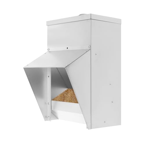11.34KG Gross Hühner Futtertröge, Geflügelfutterautomat, Futterautomat Hühner, ohne Abfall Geflügelfutterautomat, Futtertrog Wandmontage, für Wachtelenten Feeder draußen Hühner von JUDEMII