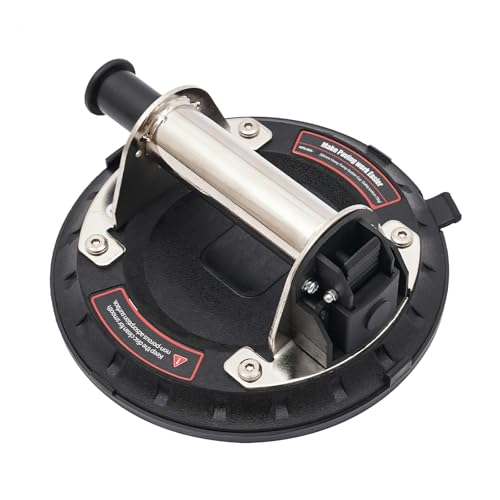 JUDEMII 2er-Set Glassauger 8in Saugheber Vakuum Saugnapf 225-300kg Tragkraft mit Reinigungshake & Staubdichte Schwämme für Eisenplatten Glas Böden Fliesen Marmor und andere Gegenstände Schwarz von JUDEMII