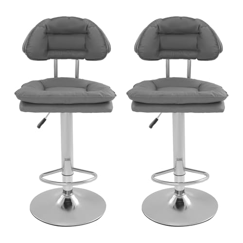 JUDEMII Barhocker 2er Set, Höhenverstellbare 360° Drehbare Barhocker,Sitzhocker mit Lehne, für Kücheninseln/Hausbar, Dunkelgrau JUDEMII Barhocker 2er Set, Höhenverstellbare 360° Drehbare Barhocker,Sitzhocker mit Lehne, für Kücheninseln/Hausbar, Dunkelgrau von JUDEMII