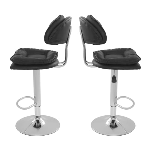 JUDEMII Barhocker 2er Set höhenverstellbar 62-82cm 150kg Traglast mit Rückenlehne & Fußstütze für Friseursalon Bar Schwarz JUDEMII Barhocker 2er Set höhenverstellbar 62-82cm 150kg Traglast mit Rückenlehne & Fußstütze für Friseursalon Bar Schwarz von JUDEMII