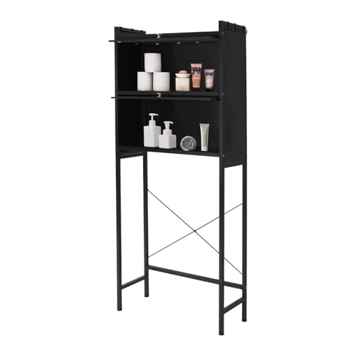 JUDEMII Waschmaschine Schrank, Waschmaschinenregal, Regal über der Waschmaschine, Wasserdichtes Lagerregal, Mehrzweck-Organizer-Regal, stark belastbar, Hängeregal,schwarz von JUDEMII
