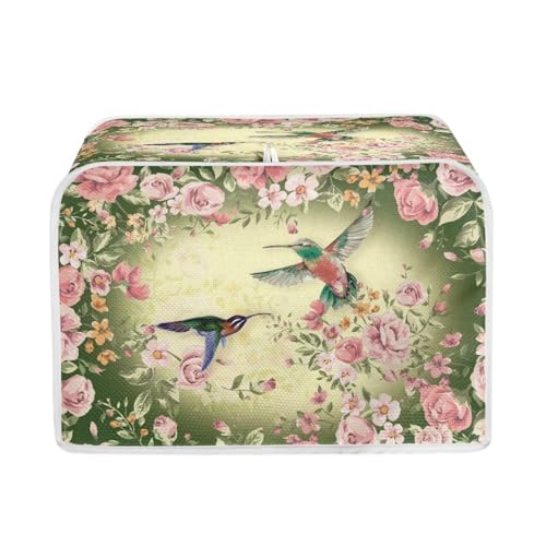 JUDENTIDOS Kolibri Floral Toaster Abdeckungen 4 Scheiben Schlitz Brotmaschine Ofen Abdeckung Küche Fingerabdruck Schutz Backgeschirr Protector von JUDENTIDOS