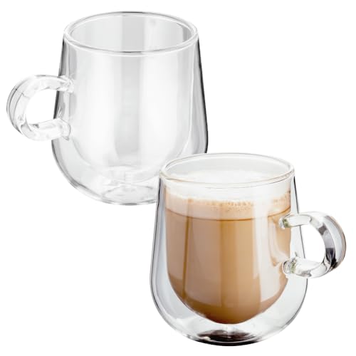 JUDGE Doppelwandige Kaffeegläser, 2er-Set, 275 ml – Vakuumisolierte Latte Macchiato Gläser, Kaffee Gläser Set, Kunsthandwerklich Gefertigt JUDGE Doppelwandige Kaffeegläser, 2er-Set, 275 ml – Vakuumisolierte Latte Macchiato Gläser, Kaffee Gläser Set, Kunsthandwerklich Gefertigt von JUDGE