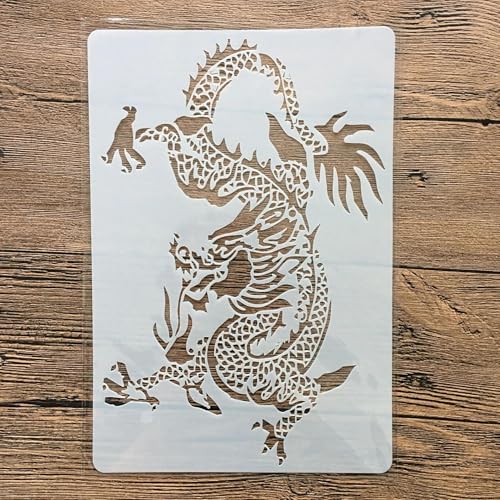 Drachenschablonen zum Malen, 26 x 18 cm, Tierdrachen-Schablonen zum Basteln, wiederverwendbar, Tiervorlage, Zeichenvorlagen, DIY-Kunstprojekte von JUDUOYANXIAN