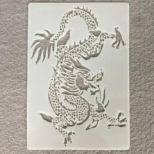 Drachenschablonen zum Malen, 26 x 18 cm, Zootiere, Pferd, Drache, Löwe, Schablonen zum Basteln, wiederverwendbar, Tiervorlage, Zeichenvorlagen, DIY-Kunstprojekte, Stil 1 von JUDUOYANXIAN