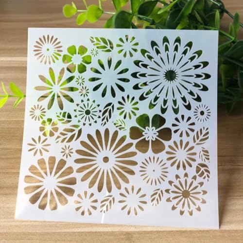 Schablonen zum Malen auf Holz, 13 x 13 cm, Blumen-Zeichenschablonen-Set zum Malen auf Holz, Wand, Stoff, Tür, Veranda, Felsen, DIY-Zubehör Schablonen zum Malen auf Holz, 13 x 13 cm, Blumen-Zeichenschablonen-Set zum Malen auf Holz, Wand, Stoff, Tür, Veranda, Felsen, DIY-Zubehör von JUDUOYANXIAN
