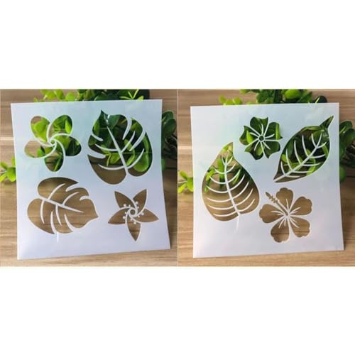Schablonen zum Malen auf Holz, 13 x 13 cm, Blumen- und Blatt-Zeichenschablonen-Set zum Malen auf Holz, Wand, Stoff, Tür, Veranda, Felsen, DIY-Zubehör Schablonen zum Malen auf Holz, 13 x 13 cm, Blumen- und Blatt-Zeichenschablonen-Set zum Malen auf Holz, Wand, Stoff, Tür, Veranda, Felsen, DIY-Zubehör von JUDUOYANXIAN