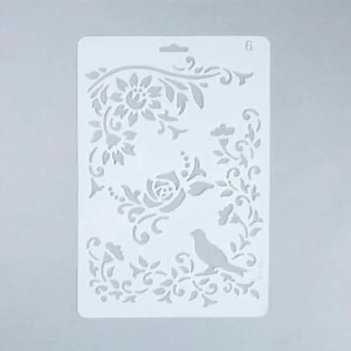 Schablonen zum Malen auf Holz, 26 x 17,5 cm, Blumen, Vogel, Zeichenschablonen-Set zum Malen auf Holz, Wand, Stoff, Tür, Veranda, Felsen, Bastelzubehör Schablonen zum Malen auf Holz, 26 x 17,5 cm, Blumen, Vogel, Zeichenschablonen-Set zum Malen auf Holz, Wand, Stoff, Tür, Veranda, Felsen, Bastelzubehör von JUDUOYANXIAN