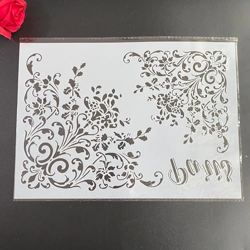 Schablonen zum Malen auf Holz, A4, 29 x 21 cm, Blumen-Zeichenschablonen-Set zum Malen auf Holz, Wand, Stoff, Tür, Veranda, Felsen, Bastelzubehör, Muster A Schablonen zum Malen auf Holz, A4, 29 x 21 cm, Blumen-Zeichenschablonen-Set zum Malen auf Holz, Wand, Stoff, Tür, Veranda, Felsen, Bastelzubehör, Muster A von JUDUOYANXIAN
