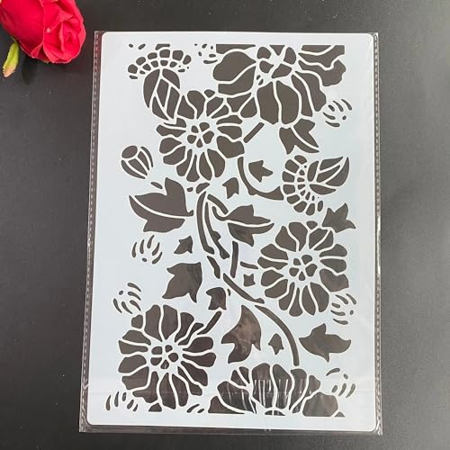 Schablonen zum Malen auf Holz, A4, 29 x 21 cm, Blumen-Zeichenschablonen-Set zum Malen auf Holz, Wand, Stoff, Tür, Veranda, Felsen, DIY-Zubehör Schablonen zum Malen auf Holz, A4, 29 x 21 cm, Blumen-Zeichenschablonen-Set zum Malen auf Holz, Wand, Stoff, Tür, Veranda, Felsen, DIY-Zubehör von JUDUOYANXIAN