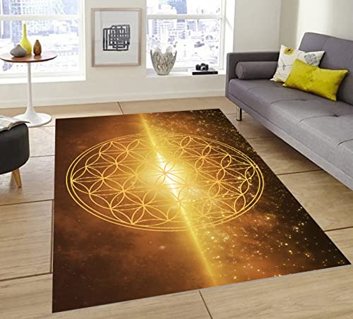 JUEWEIER 3D Blume des Lebens Teppich, moderner Sternendruck-Pop-Teppich, Teppich, Schlafzimmer, Wohnzimmer, Heimdekoration JUEWEIER 3D Blume des Lebens Teppich, moderner Sternendruck-Pop-Teppich, Teppich, Schlafzimmer, Wohnzimmer, Heimdekoration von JUEWEIER