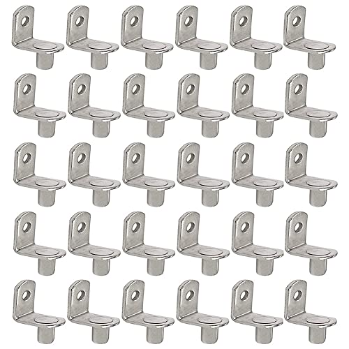 JUFUM 50 Stück Heringe für Regale 6 mm Halterung für Regale in L-Form vernickelt Heringe für Regalböden für Möbel von JUFUM