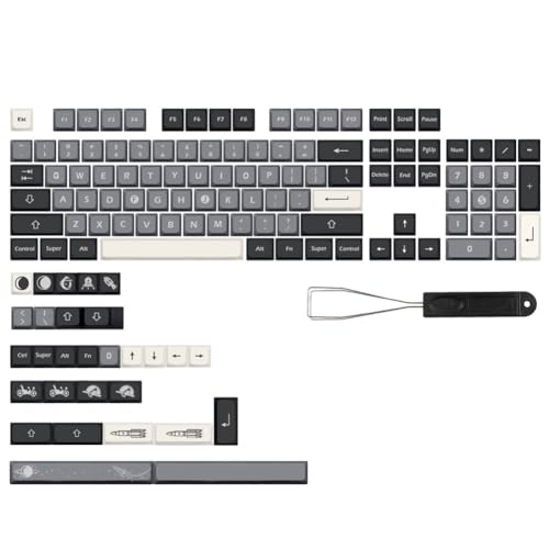 JUFUM Keyca Double Shot PBT-Tastenkappen mit 133 Tasten, Ersatzzubehör für mechanische Tastatur, 6,25/7U Leertaste von JUFUM