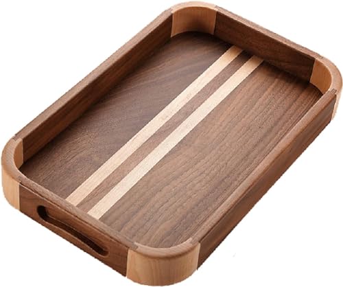 JUGALIADC Servierbretter Rechteckiges Tablett Mit Zapfen- Und Zapfenstruktur, Frühstückstablett-Struktur, Multifunktionales Tablett, Kaffeetablett Servierplatten von JUGALIADC