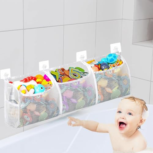 JUGGPENG Badewannenspielzeug Aufbewahrung Badewannen Netz Aufbewahrung Spielzeugnetz Badewanne mit 5 STK Häkchen, Netz für Badespielzeug 76x24cm für Aufbewahrung und Sortierung von Spielzeug JUGGPENG Badewannenspielzeug Aufbewahrung Badewannen Netz Aufbewahrung Spielzeugnetz Badewanne mit 5 STK Häkchen, Netz für Badespielzeug 76x24cm für Aufbewahrung und Sortierung von Spielzeug von JUGGPENG