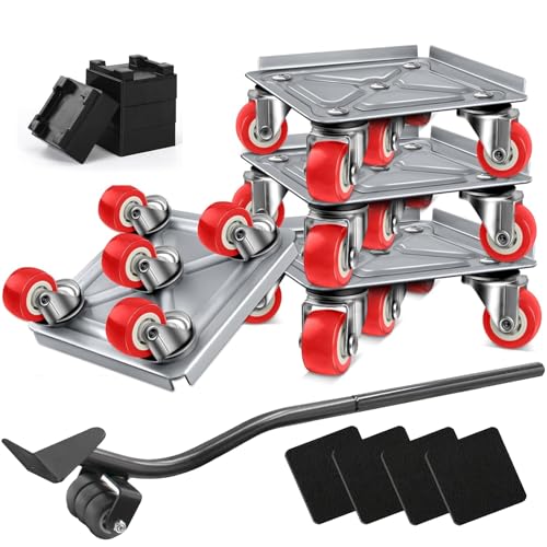 JUGGPENG Möbel Transportrollen Set, 13-Teiliges Möbelrollen Set mit Lastenheber, Möbeltransport Set mit Möbelroller, 360 Grad Drehbar Rads, 600kg Belastbarkeit, Möbelheber Möbeltransportrollen JUGGPENG Möbel Transportrollen Set, 13-Teiliges Möbelrollen Set mit Lastenheber, Möbeltransport Set mit Möbelroller, 360 Grad Drehbar Rads, 600kg Belastbarkeit, Möbelheber Möbeltransportrollen von JUGGPENG