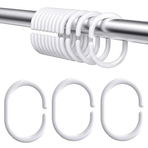 JUGUTA Duschvorhang Ringe 20 Stück,Kunststoff Duschvorhang Haken,Weiß Vorhang Aufhängeringe,Duschvorhangringe In C-Form Für Duschfensterstange,Duschvorhang Halterung JUGUTA Duschvorhang Ringe 20 Stück,Kunststoff Duschvorhang Haken,Weiß Vorhang Aufhängeringe,Duschvorhangringe In C-Form Für Duschfensterstange,Duschvorhang Halterung von JUGUTA