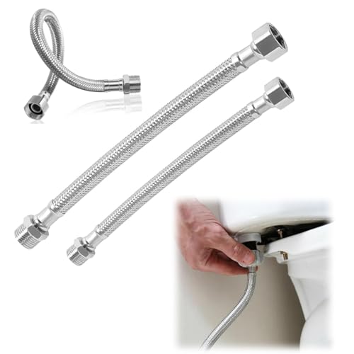 JUGUTA Flexschlauch, 2 Stück 304 Edelstahl Flexschlauch Panzerschlauch, Flexibler Armaturenschlauch Verlängerung Armaturenschlauch Für Wasserhahn Bad Wc(20Cm/10Cm) von JUGUTA