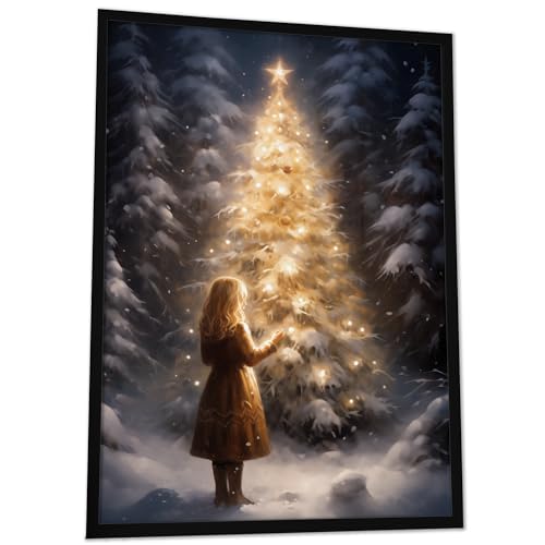 JUHMI Xmas Poster, A4 (21x29 cm) Deko mit Spruch zu Weihnachten, Wohnzimmer Wanddeko, Schlafzimmer, Küche Dekoration mit und ohne Rahmen, Vintage Weihnachtsbaum von JUHMI