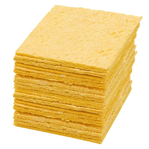 20 Stück Lötschwamm Professional - Reinigungsschwamm Lötkolben (6.7x6.7x1 cm), Reiniger Schwämme für Lötspitzen, Lötspitzenreiniger Schwamm & Lötspitze Reaktivator, Lötzubehör & Löt Zubehör von JUHONNZ
