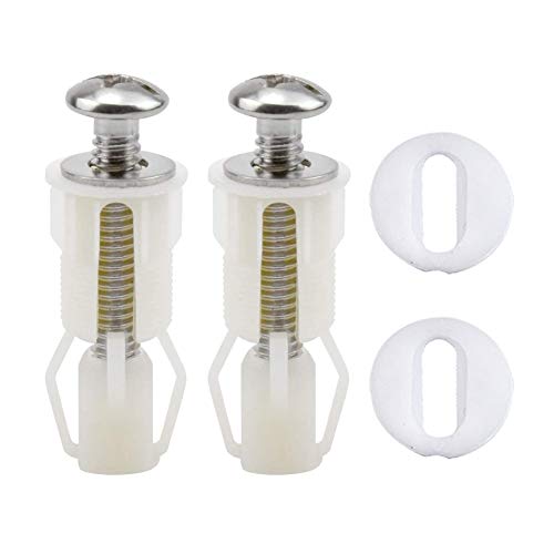 WC Sitz Befestigungsset,2er Pack Expansionsschraube für WC Sitz Schrauben für Toilettensitz Universal Toilettendeckel schrauben für die Abdeckung des Toilettendeckels Weiß von JUHONNZ