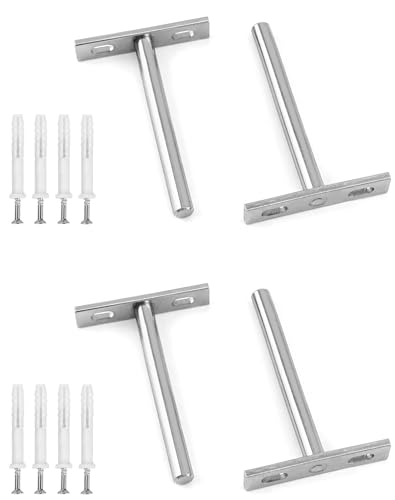 Unsichtbar Regalträger,4 PCS Heavy Duty Schwebende Regalhalterungen 4 Zoll Versteckte Regalhalterung mit Schrauben Tablarträger Kaltgewalzter Halterungen für wandmontierte Schrankmöbelregale von JUHONNZ