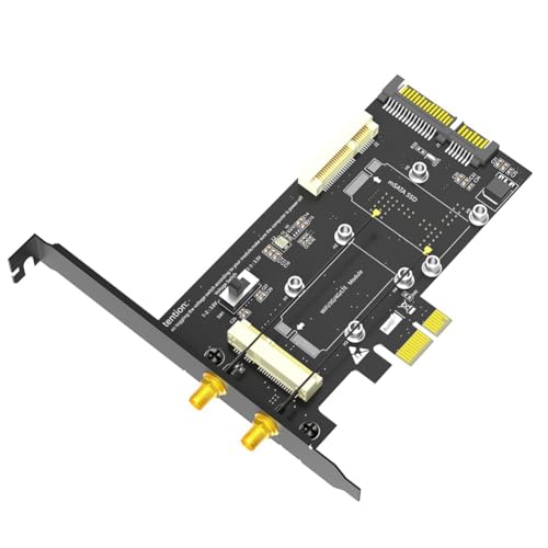 JUJNE 2-in-1-Kombi-Mini-PCIE auf PCI-E 1X-Adapter und MSATA auf SATA3-Adapter mit SIM-Kartensteckplatz für WLAN von JUJNE