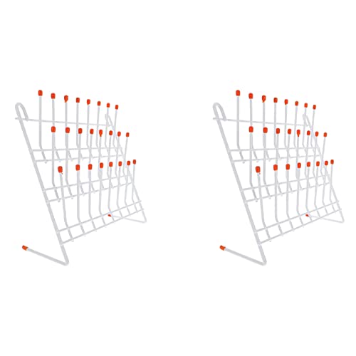JUJNE 2 x Labor-Abtropfgestell mit 24 Klammern, f?r Labor, Glaswaren, Abtropfgestell f?r Glaswaren, Wandhalterung/freistehend von JUJNE
