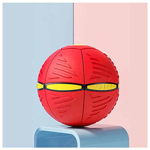 JUJNE Magic UFO Ball, Hundeball Magisch Verformbar Hund Ball, Fliegenden Scheibe In Einen Ball Verwandelt,Red-1PC von JUJNE