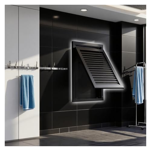 1 Stück Zugangsklappe mit Scharnier und Lamellen for Reinräume – Schwarze HVAC-Entlüftung for gewerbliche und private Nutzung(11x12in) von JUJUJ