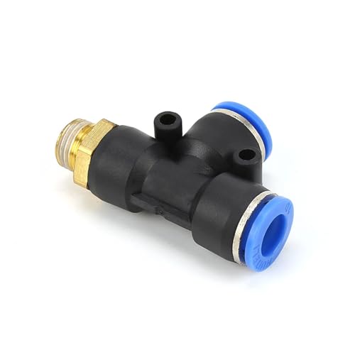 Industrielle Messing-T-Verbinder 4-12 mm Schlauch x BSPT/M5-Gewinde 3-Wege-Pneumatikkupplungen 5 Stück(Pd-10-03) von JUJUJ