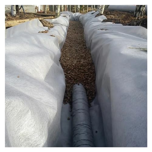 JUJUJ 1 Stück 5 oz strapazierfähiges Geotextilvlies for Landschaftsbau-, Entwässerungs- und Bauprojekte(White,1.5mx80m/4.9ftx262ft) von JUJUJ