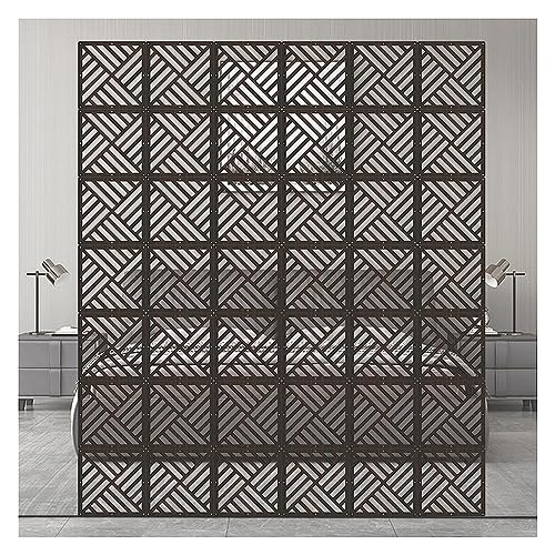 JUJUJ Anpassbare hängende Raumteilerpaneele aus Holz und Kunststoff – 11,4" x 11,4" for die Dekoration zu Hause und im Büro(Black,29Pcs) von JUJUJ