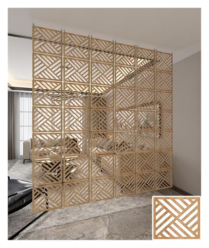 JUJUJ Anpassbare hängende Raumteilerpaneele aus Kunststoff – for Zuhause und Büro – 11,4 x 11,4 Zoll – erhältlich in 1–100 Stück(Golden A,17Pcs) von JUJUJ