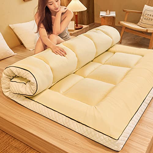 JUJUJ Dicke, aufrollbare japanische Futonmatratze – tragbare, Gesteppte Bodenmatratze for alle Jahreszeiten, 90 x 200 cm (35 x 79 Zoll) von JUJUJ