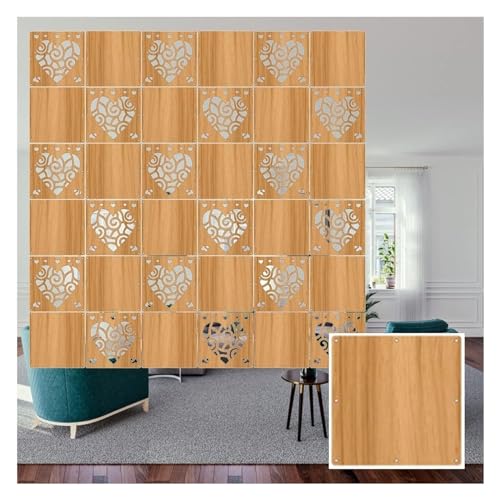 JUJUJ Elegante hängende Raumteilerpaneele aus Holz und Kunststoff – anpassbar 11,4" x11,4 for die Dekoration von Zuhause und Büro(Natural B,100Pcs) von JUJUJ