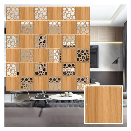 JUJUJ Vielseitiges Raumteilerpaneel aus Holz und Kunststoff for Aufhängen – 29,9 x 29,9 cm – Stilvoller Raumteiler for die Dekoration zu Hause und im Büro(Natural B,22Pcs) von JUJUJ