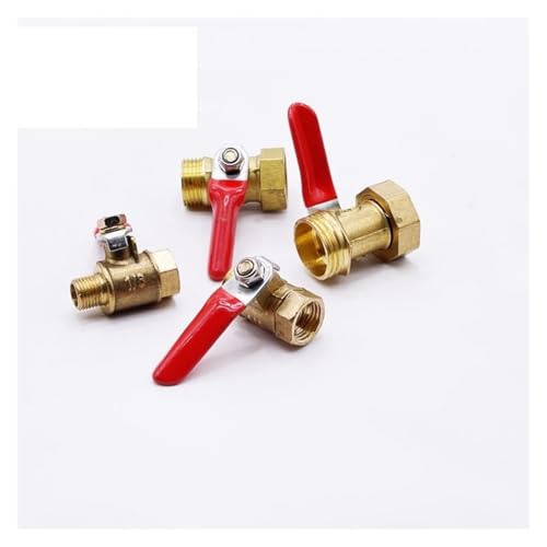 Kugelhahn aus bleifreiem Messing, 1/81/2 NPT-Gewinde, voller Durchgang, Wasser-/Gas-Absperrventil, 1 Stück(0.25 Inch) von JUJUJ