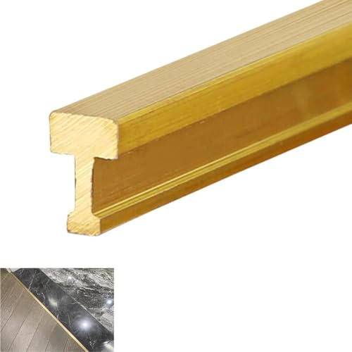 Langlebige Übergangsleiste aus Messing zwischen Teppich und Fliesen – Hochfester T-Form-Bodenübergang for eine glatte Nahtabdeckung(W4xH6mm(0.16"x0.24")) von JUJUJ