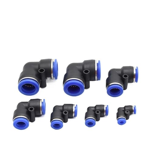 PV-Serie 90° pneumatische Winkelverschraubungen 4–16 mm Schnellanschluss-Kit 50 Stück(Pv-6mm) von JUJUJ