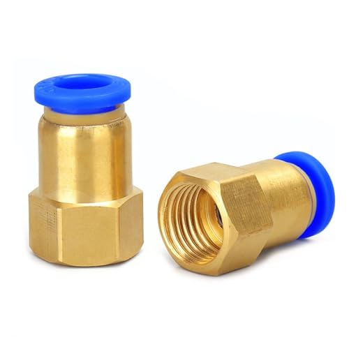 Pneumatischer Schnellverbinder aus Messing, 4–12 mm Schlauch auf 1/8–1/2 BSPT Innengewinde, Gasanschluss (Stecktyp), 10 Stück(45933) von JUJUJ