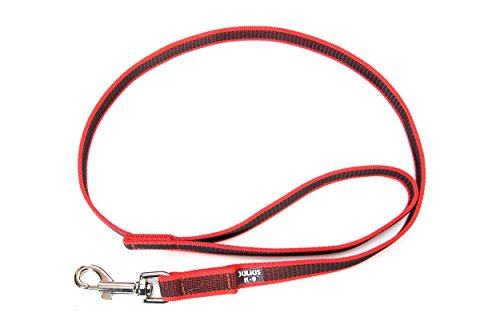 IDC Color & Gray gumierte Leine, 20 mm x 1,2 m mit Schlaufe, Rot-Grau von JULIUS K-9