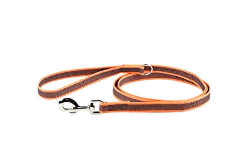 IDC Color & Gray gumierte Leine, 20 mm x 1,8 m mit Schlaufe und D-Ring, Orange-Grau von JULIUS K-9