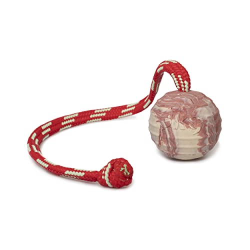 JULIUS K-9 IDC Kautschuk Ball mit Schnur, Geriffelt, 50 mm von JULIUS K-9