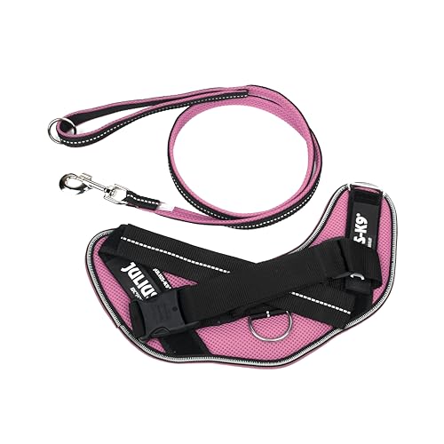 IDC Powair Bundle - IDC Powair Hundegeschirr, Größe: M/0, Pink + IDC Powairleine, Größe: 1,2 m mit Schlaufe und mit großen Karabiner, Pink von JULIUS K-9