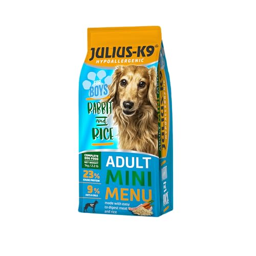 JULIUS-K9 Adult Hypoallergenes Trockenfutter mit Kaninchen und Reis 1 kg – Ausgewogene Vollnahrung für erwachsene Rüden, Ohne Huhn, proteinreich, Haut- und Fellschutz, Für kleine und mittelgroße Hunde JULIUS-K9 Adult Hypoallergenes Trockenfutter mit Kaninchen und Reis 1 kg – Ausgewogene Vollnahrung für erwachsene Rüden, Ohne Huhn, proteinreich, Haut- und Fellschutz, Für kleine und mittelgroße Hunde von JULIUS K-9